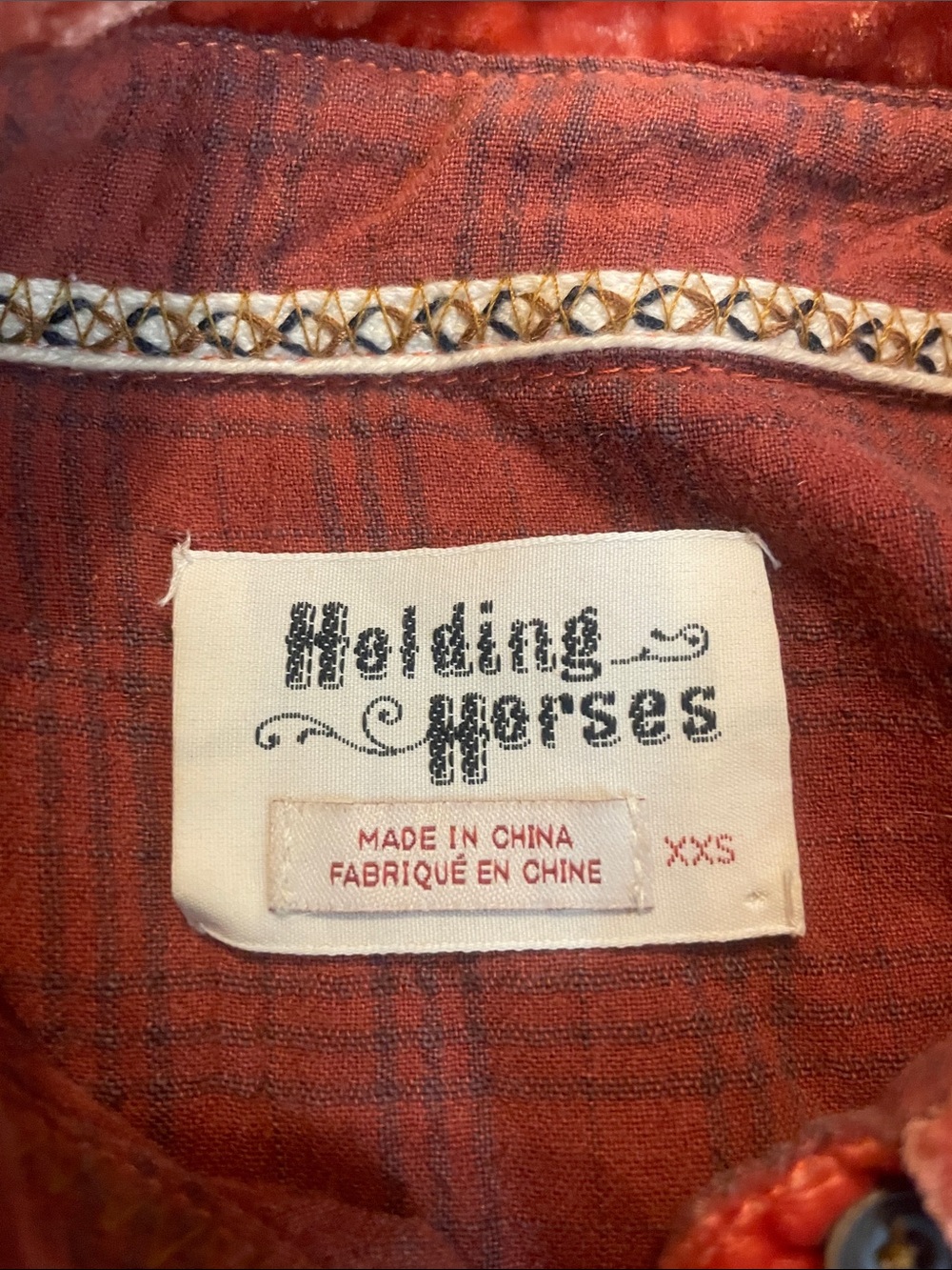 Anthropologie Holding Horses Velvet Long Sleeve Button Down Blouse - Picture 4 of 5